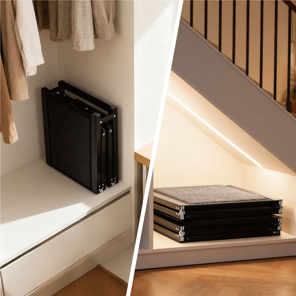 Dog Ramp For Car 65x17 Large Folding Pet Stair Ramps For Truck, SUV, With Non-Slip Surface, Up To 250LBS, Outdoor Dog Car Ramp For Medium  Large Dogs, Portable Pet Steps