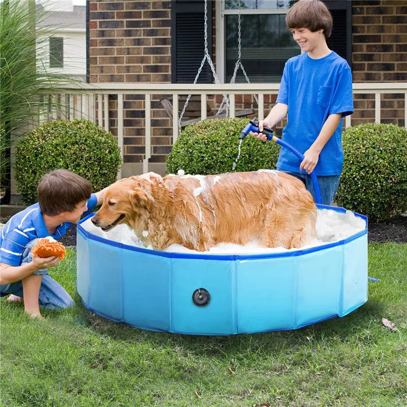 Foldable Dog Pool Pet Bath Swimming Tub Bathtub Outdoor Indoor Collapsible Bathing Pool For Dogs Cats Kids Pool - JD Pet Boutique