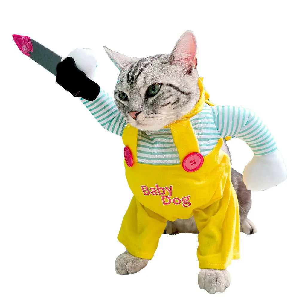 Cat Pet Costume Clothing Creative Yellow Knife Assassin Cat Clothing JD Pet Boutique