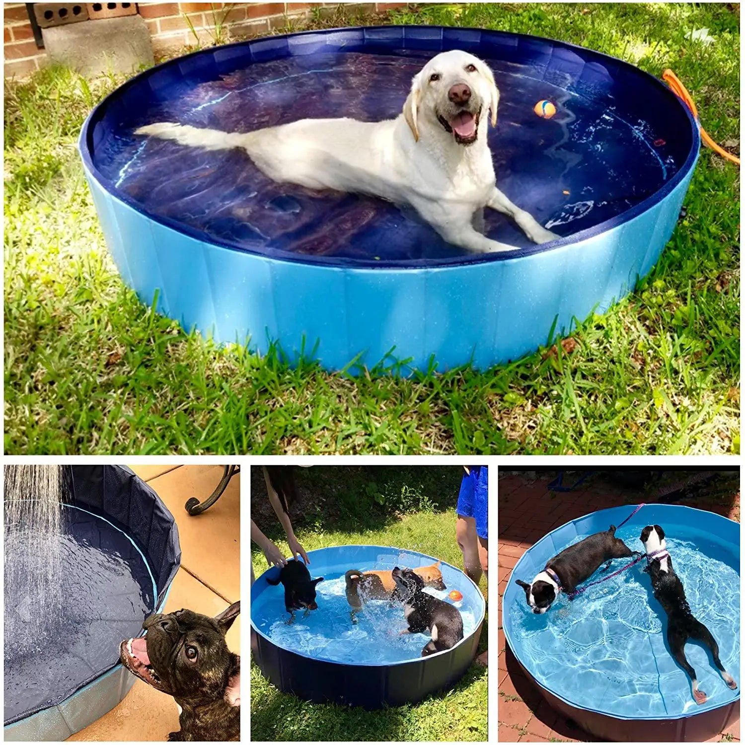 Foldable Dog Pool Pet Bath Swimming Tub Bathtub Outdoor Indoor Collapsible Bathing Pool For Dogs Cats Kids Pool - JD Pet Boutique