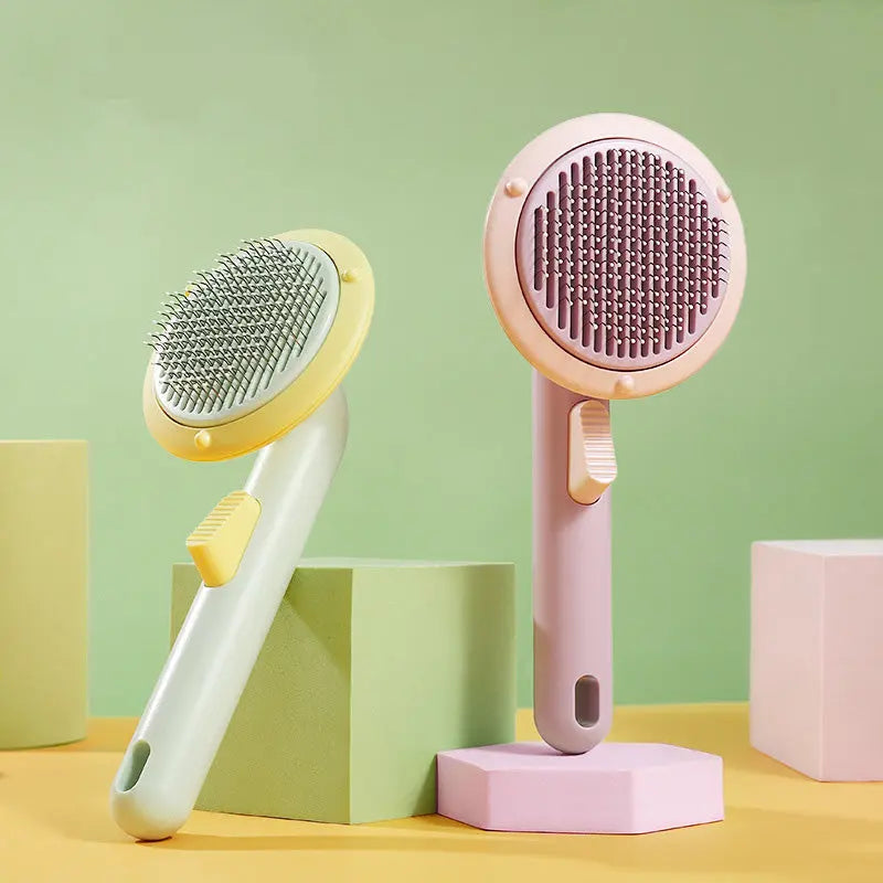 New Pet Cat Brush Hot Selling Hand-held Steel Wire Self-cleaning Comb Looper For Hair Removal 1