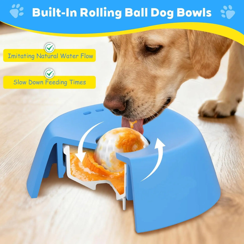 Pet Slow Feeder Non-Slip Spherical Dog Licking Bowl Anti-Choking Dog Bowl Lick Toy For Liquid Treats Bone Broth Yogurt JD Pet Boutique