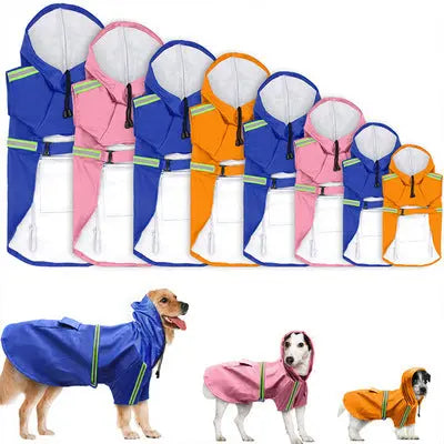 Spring and summer new dog raincoat waterproof cape dog reflective raincoat large dog raincoat 1