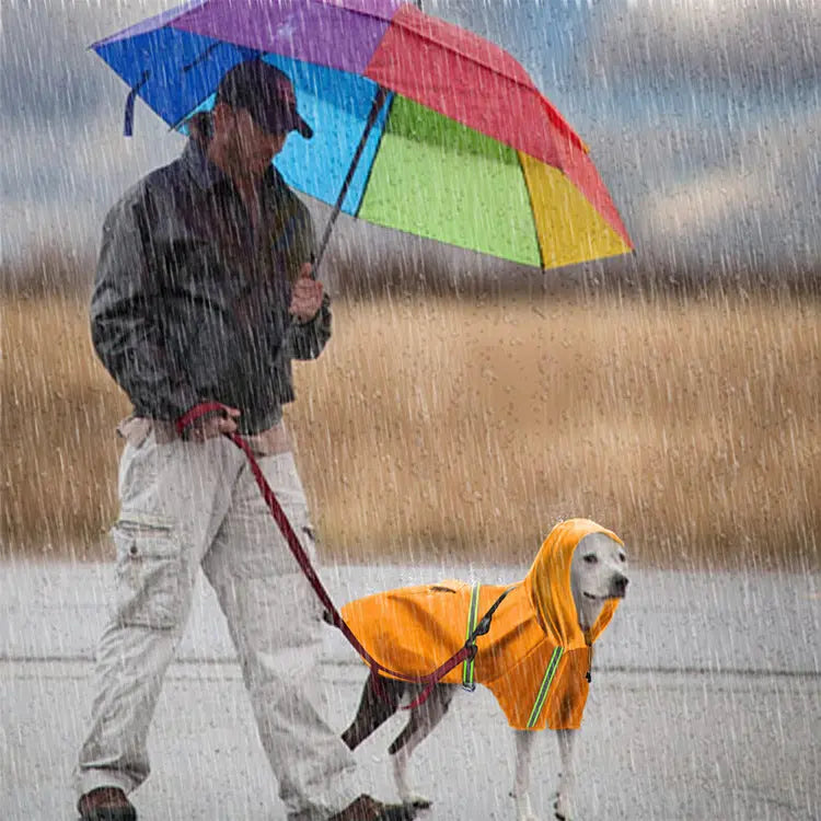 Spring and summer new dog raincoat waterproof cape dog reflective raincoat large dog raincoat 1