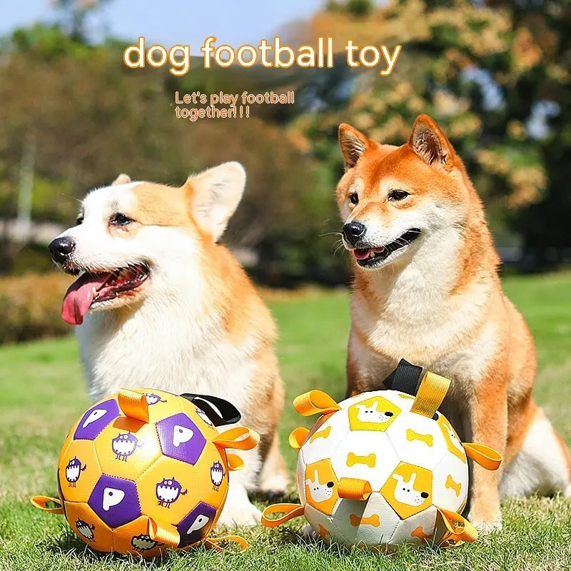 Dog Interactive Football Toys Children Soccer Dog Outdoor Training Balls Pet Sporty Bite Chew Teething Ball With Cute Printing JD Pet Boutique
