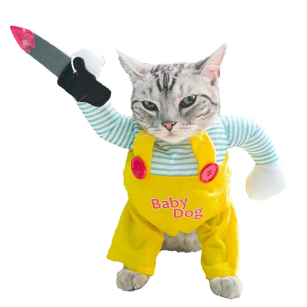 Cat Pet Costume Clothing Creative Yellow Knife Assassin Cat Clothing JD Pet Boutique