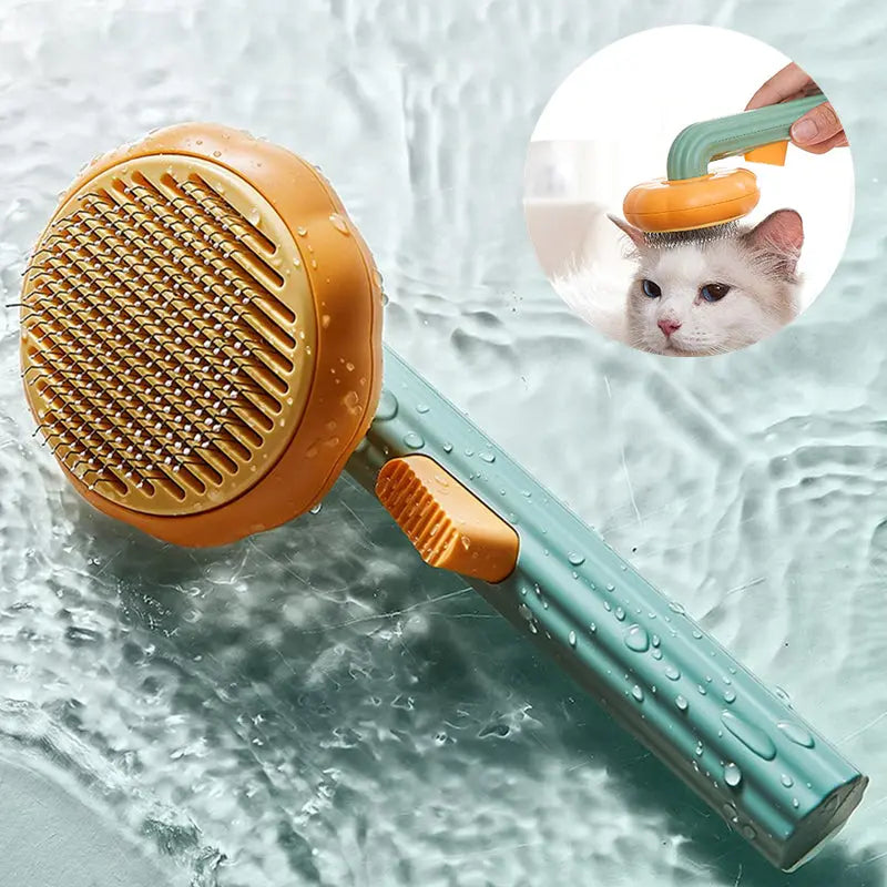 New Pet Cat Brush Hot Selling Hand-held Steel Wire Self-cleaning Comb Looper For Hair Removal 1