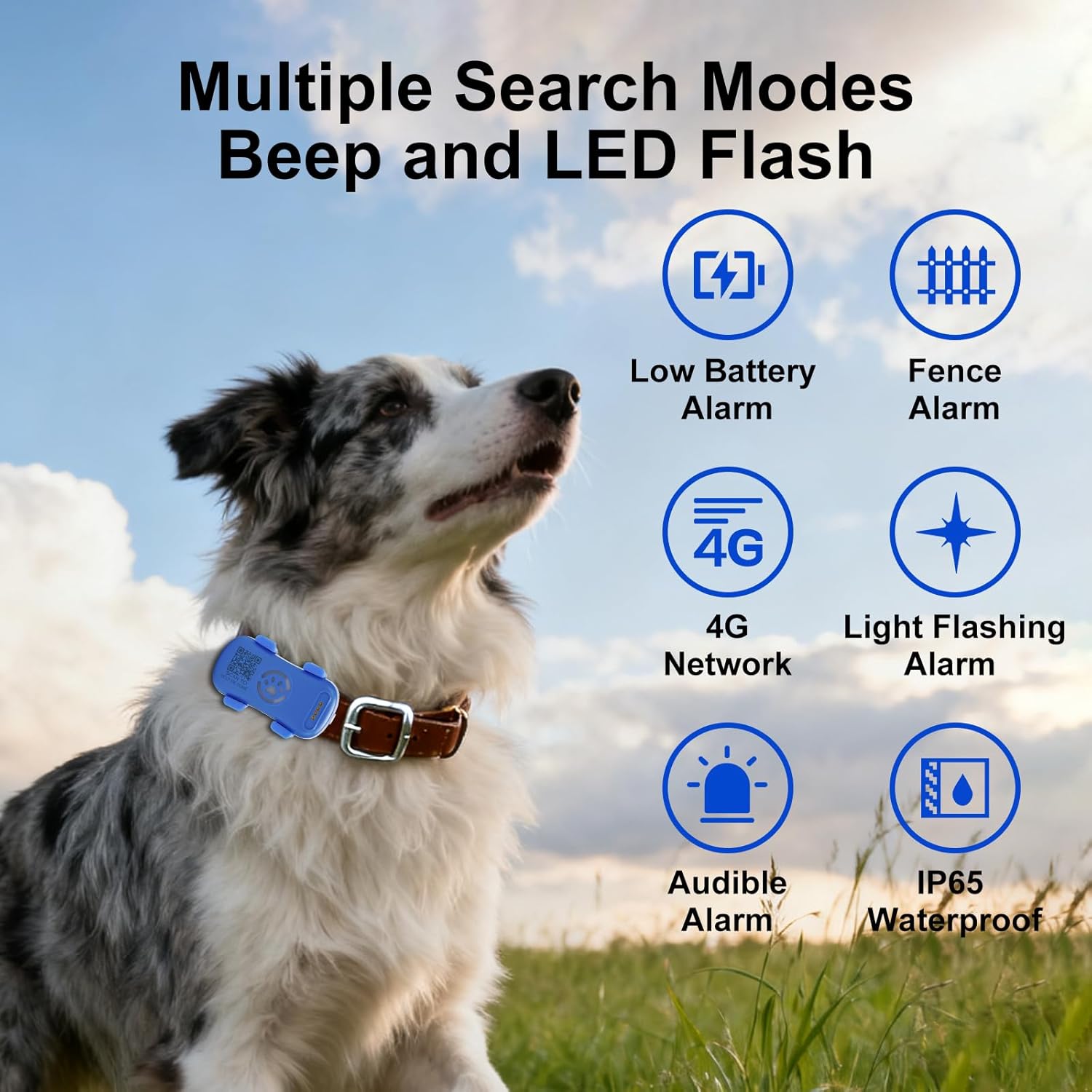 Dog GPS Tracker Real Time, Anti-Lost Pet Tracker With Geofence, Flash Light And Sound Alarm, Unlimited Distance Tracking, Fits Most Pet Collars, Subscription Required