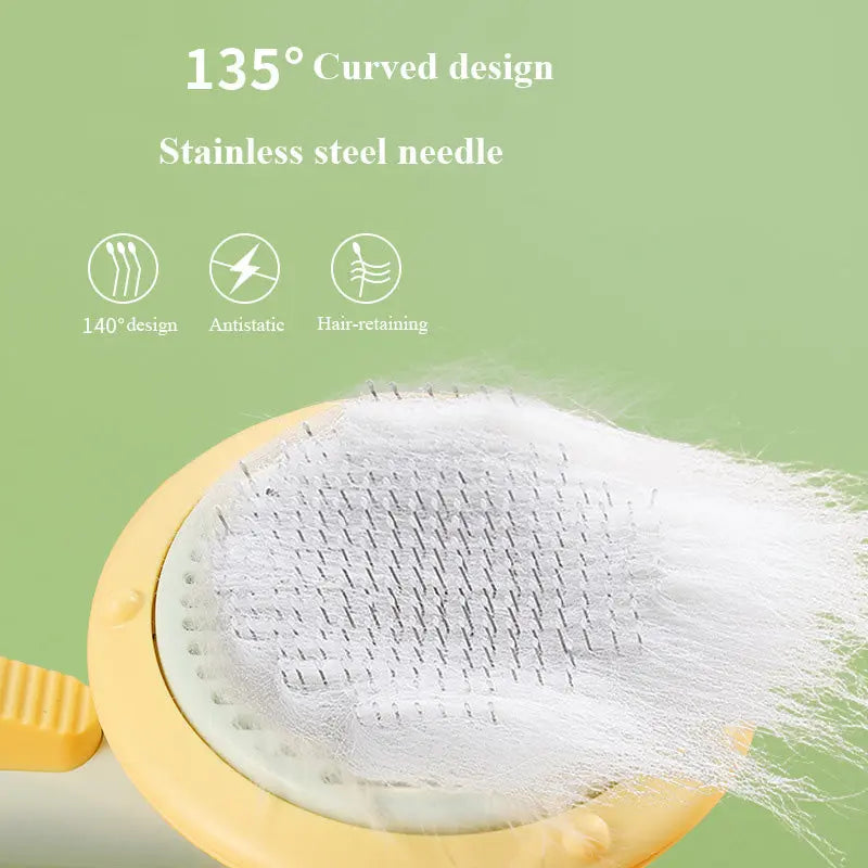 New Pet Cat Brush Hot Selling Hand-held Steel Wire Self-cleaning Comb Looper For Hair Removal 1