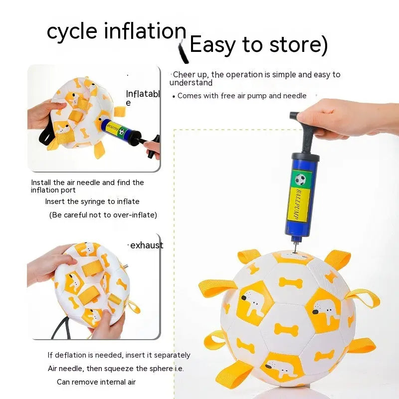 Dog Interactive Football Toys Children Soccer Dog Outdoor Training Balls Pet Sporty Bite Chew Teething Ball With Cute Printing JD Pet Boutique