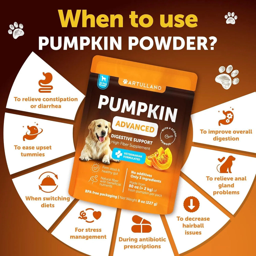 Do Not Sell On Amazon Pumpkin Powder For Dogs Digestive Support 8 OZ Fiber Supplement For Constipation For Gut Balance Healthy Skin Digestion Glands Firm Stool Poop Anti Diarrhea Gas Relief