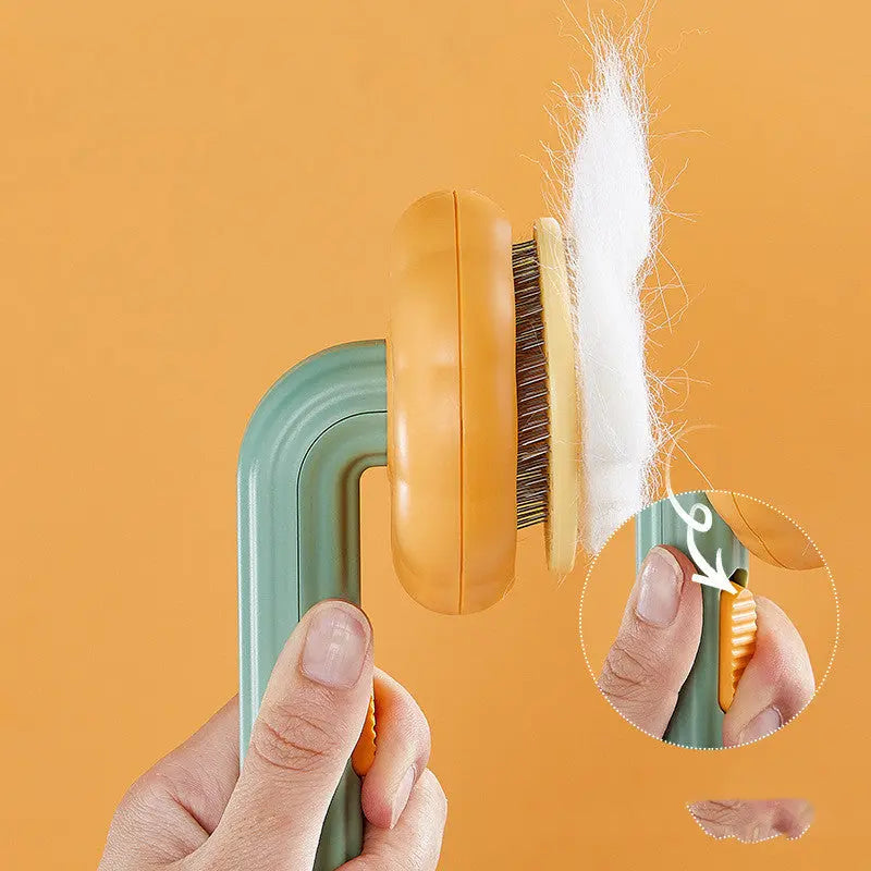 New Pet Cat Brush Hot Selling Hand-held Steel Wire Self-cleaning Comb Looper For Hair Removal 1