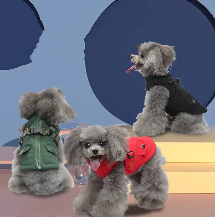Pet Winter Cotton Dog Clothes Zipper Jacket Dog Supplies 1