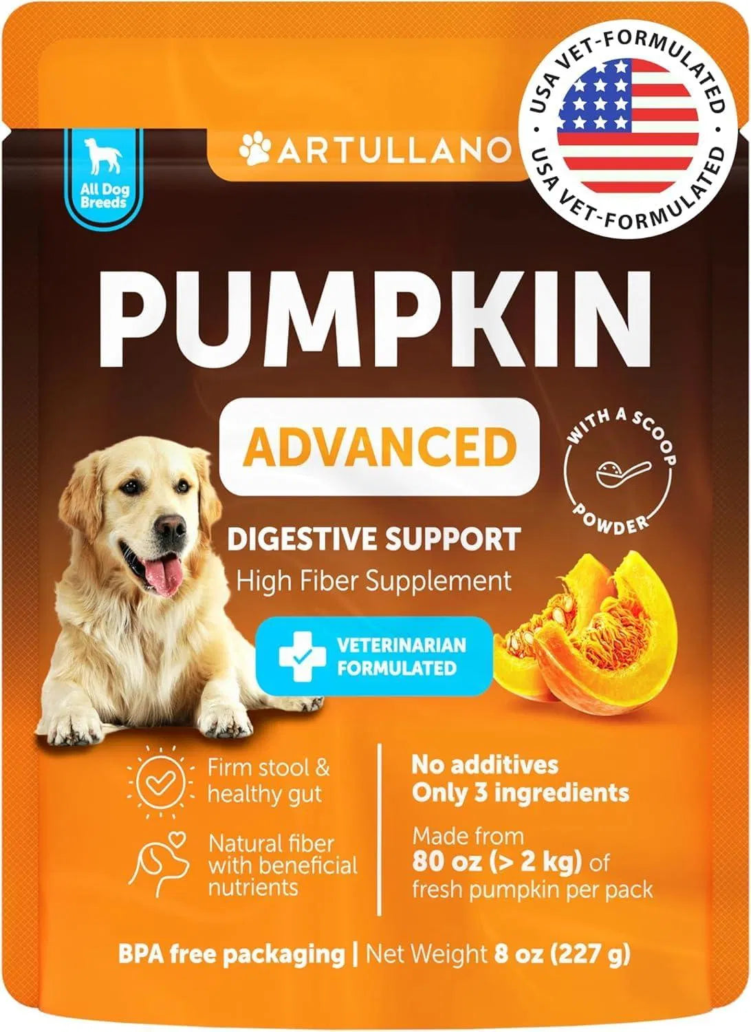 Do Not Sell On Amazon Pumpkin Powder For Dogs Digestive Support 8 OZ Fiber Supplement For Constipation For Gut Balance Healthy Skin Digestion Glands Firm Stool Poop Anti Diarrhea Gas Relief
