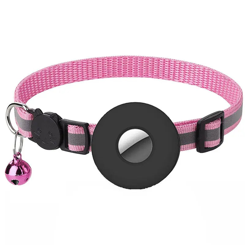 Airtag Pet Collar With Bell Reflective Adjustable Anti-lost Cat Dog Collar JD Pet Boutique
