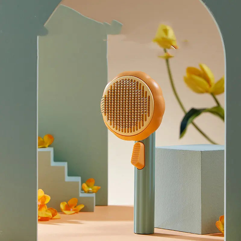 New Pet Cat Brush Hot Selling Hand-held Steel Wire Self-cleaning Comb Looper For Hair Removal 1