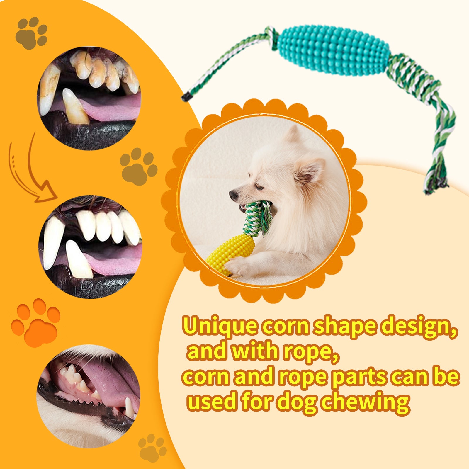 Puppy Toothbrush Clean Teeth Interactive Corn Toys Dog Toys Aggressive Chewers Dog Chew Toys