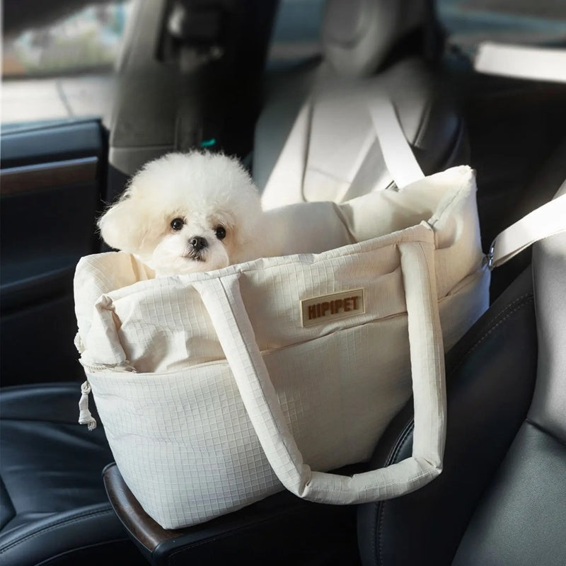 Dog Car Seat Pet Carrier With Adjustable Safety Leash For Small Dogs Puppies Cats,Portable Center Console Dog Car Seat